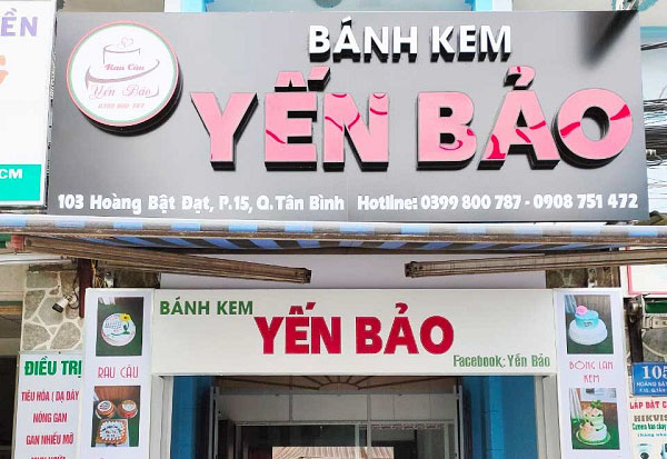 Thiết kế thi công biển hiệu tiệm bánh kem tại Đà Nẵng